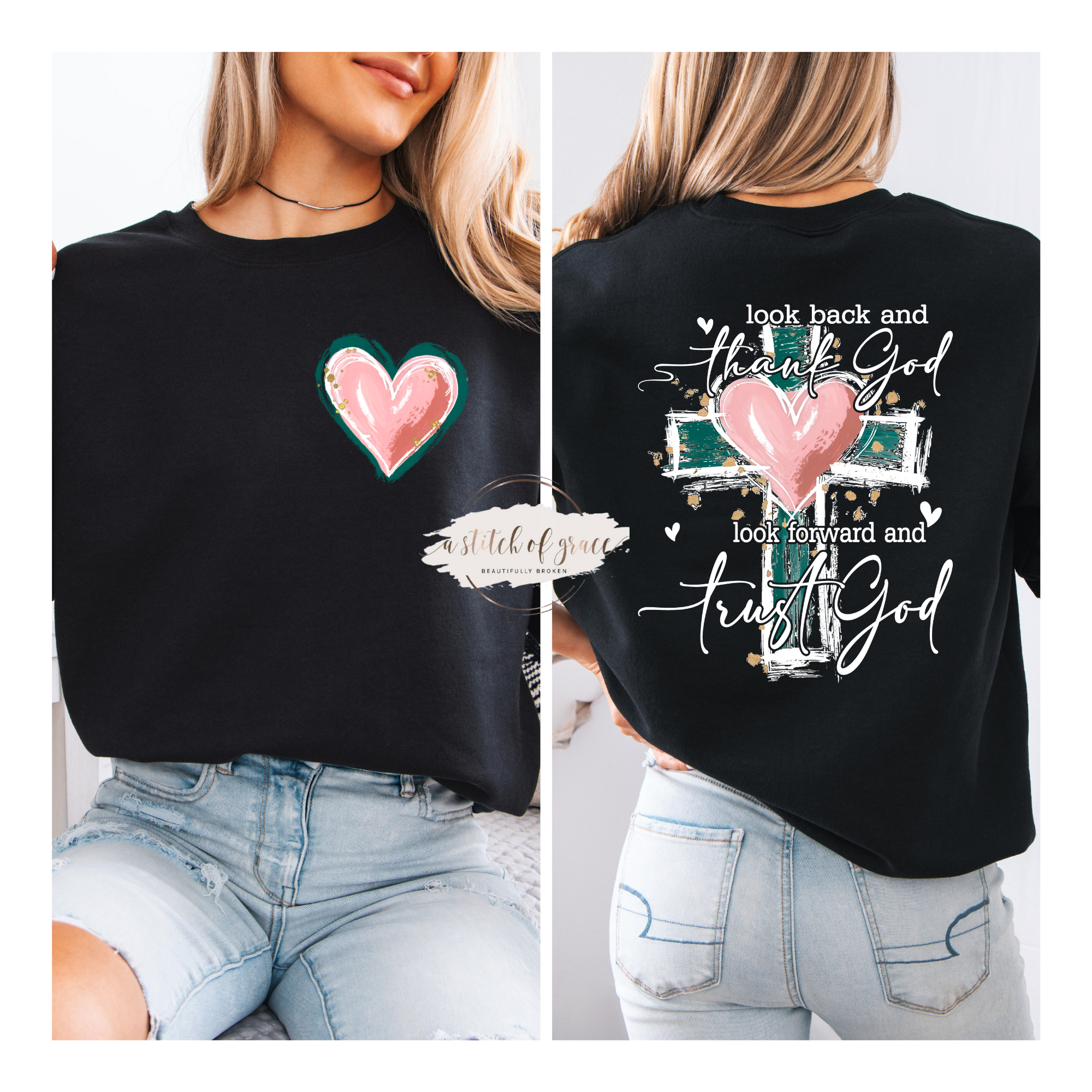 Look Back and Thank God, Look Forward and Trust God sweatshirt - Image 2