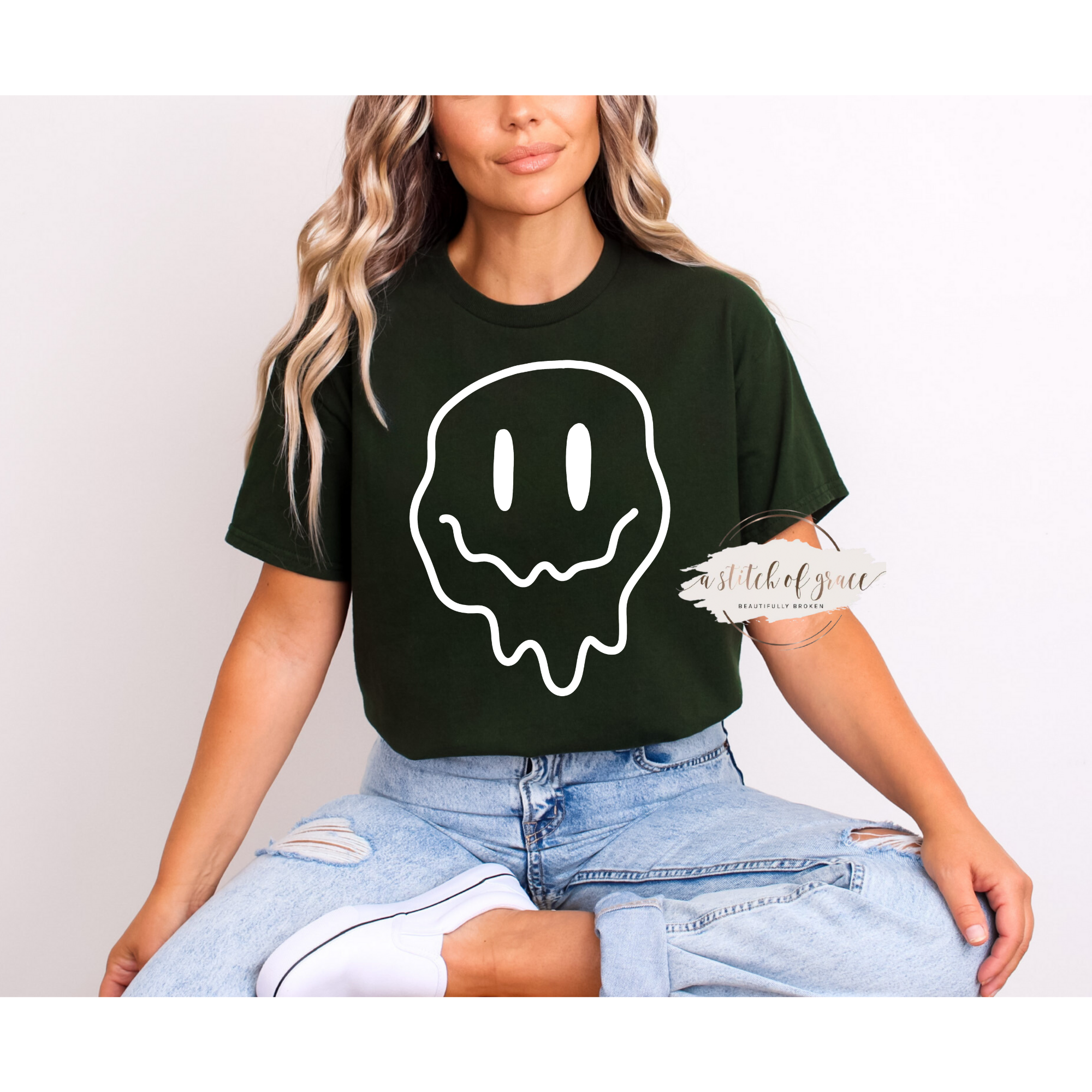 Droopy Smiley Face – Short Sleeve Tee - Image 3
