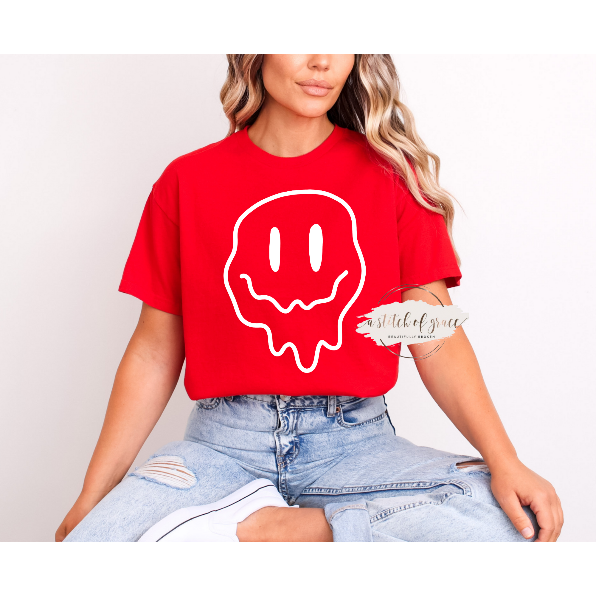 Droopy Smiley Face – Short Sleeve Tee - Image 2