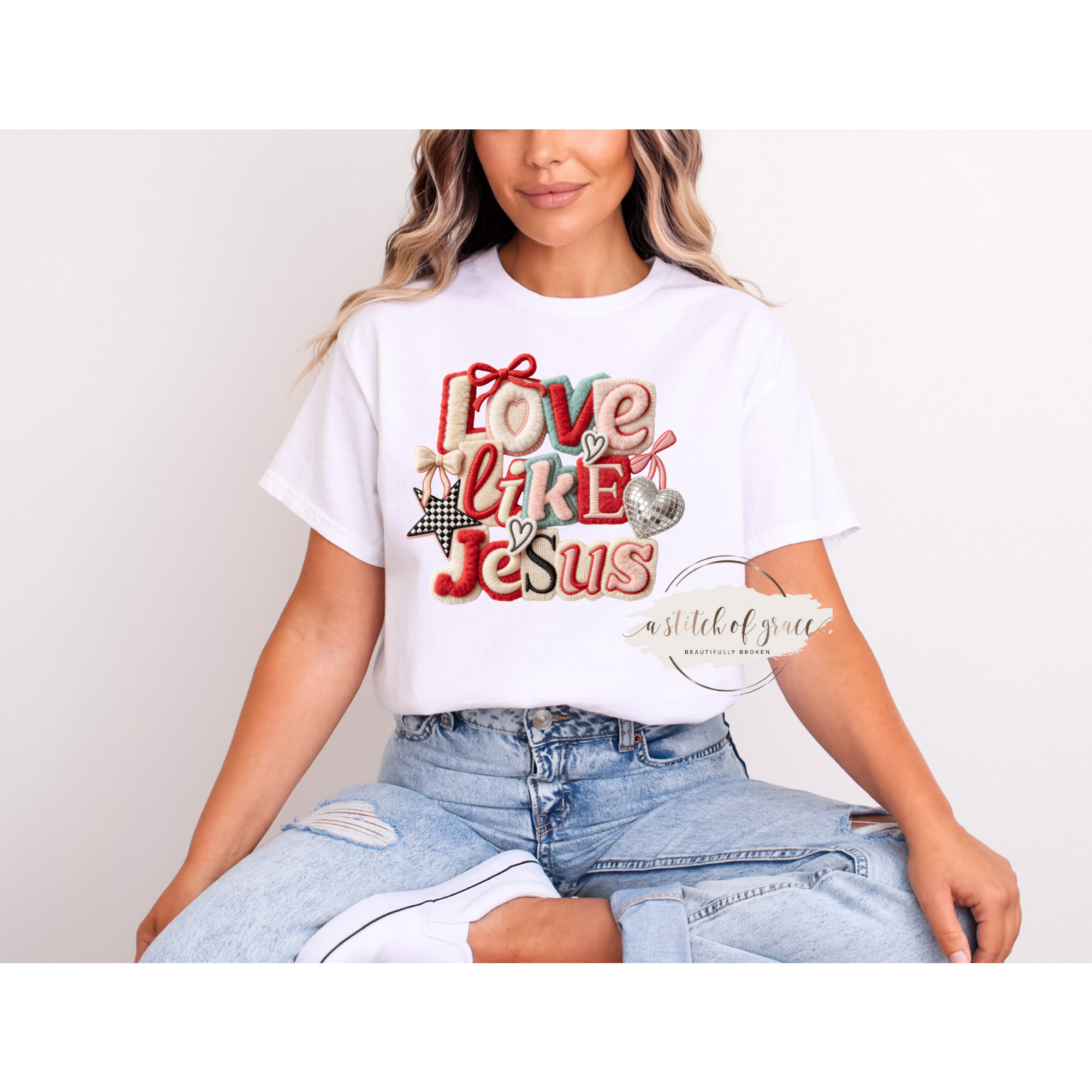 Love Like Jesus Faux Yarn Tee