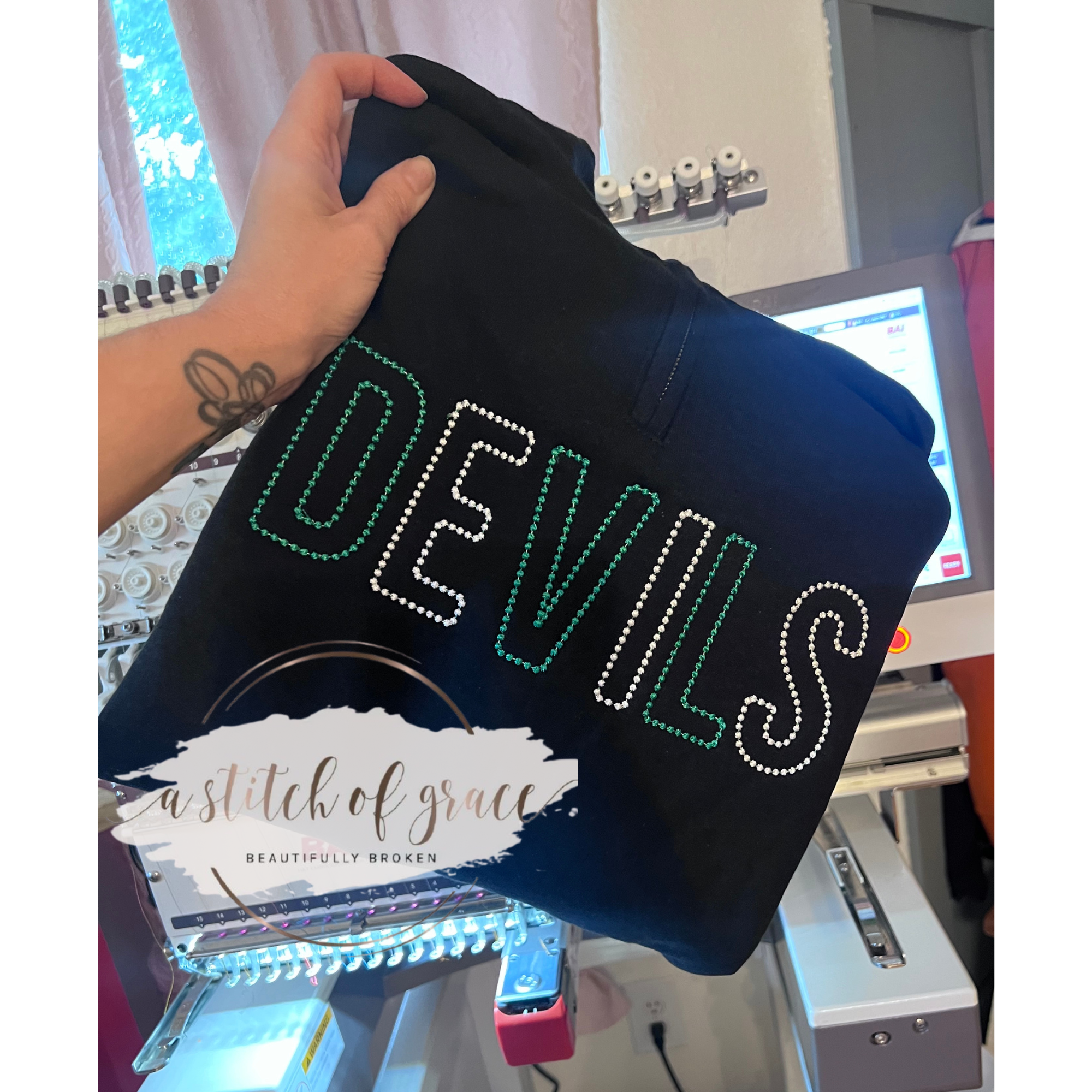 Devils Custom Embroidered Quarter Zip Sweatshirt | Personalized Mascot Quarterzip